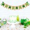 Glittery Shamrock Burlap Banner St. Patrick's Day Green Shamrock Clover Banner Garland with Bows Saint Patrick's Day Party Decorations for Irish Lucky Day St. Patty’s Day Home Outdoor Decor
